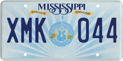 MS license plate XMK044