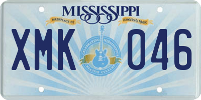 MS license plate XMK046
