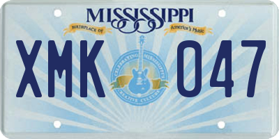 MS license plate XMK047