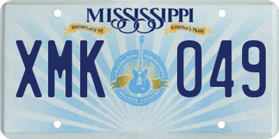 MS license plate XMK049