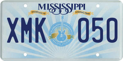 MS license plate XMK050