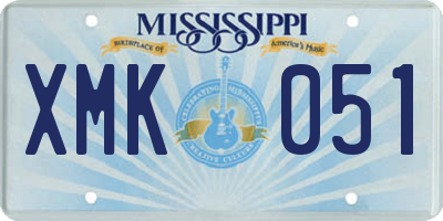 MS license plate XMK051