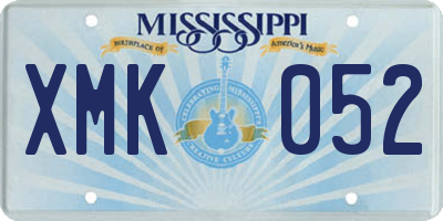 MS license plate XMK052