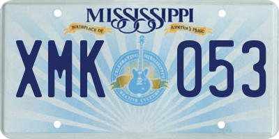MS license plate XMK053