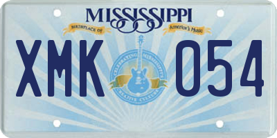 MS license plate XMK054