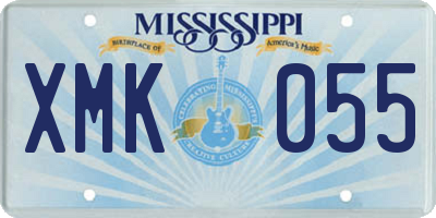 MS license plate XMK055