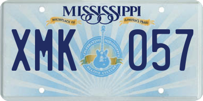 MS license plate XMK057