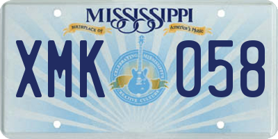 MS license plate XMK058