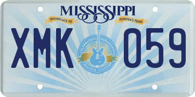 MS license plate XMK059
