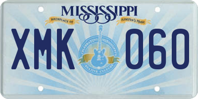 MS license plate XMK060