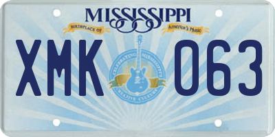 MS license plate XMK063
