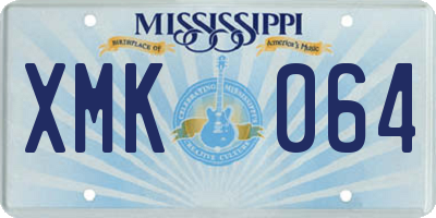 MS license plate XMK064