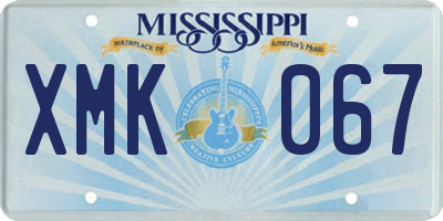MS license plate XMK067