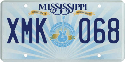 MS license plate XMK068