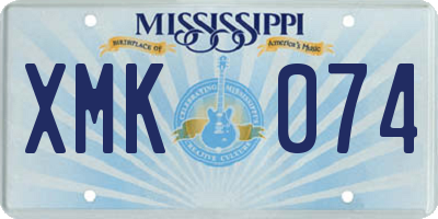 MS license plate XMK074