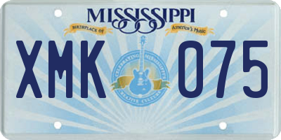 MS license plate XMK075