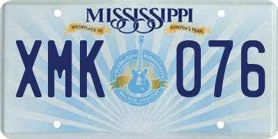 MS license plate XMK076