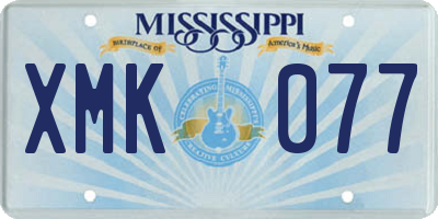 MS license plate XMK077