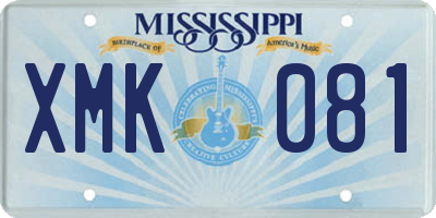 MS license plate XMK081