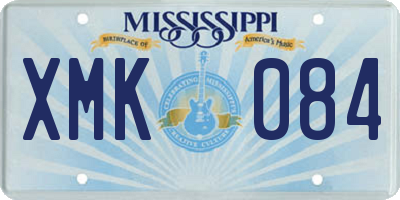 MS license plate XMK084