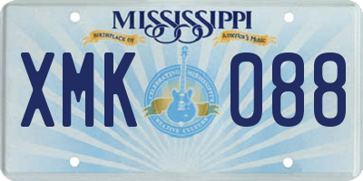 MS license plate XMK088