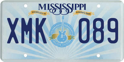MS license plate XMK089
