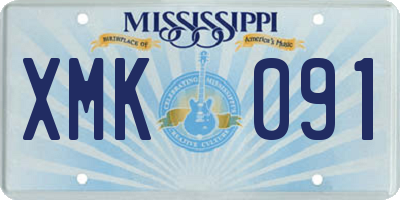 MS license plate XMK091