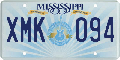 MS license plate XMK094