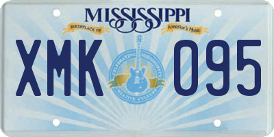 MS license plate XMK095