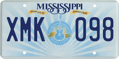 MS license plate XMK098