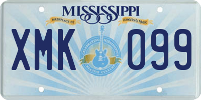 MS license plate XMK099
