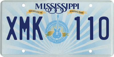 MS license plate XMK110