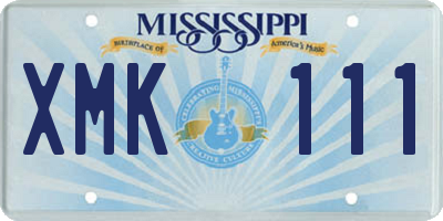 MS license plate XMK111