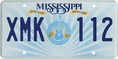MS license plate XMK112
