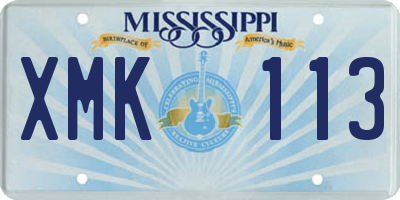 MS license plate XMK113