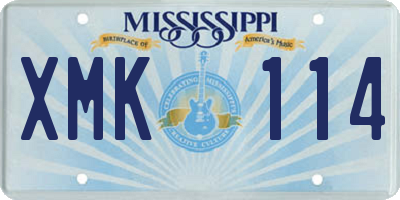 MS license plate XMK114