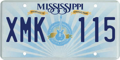 MS license plate XMK115