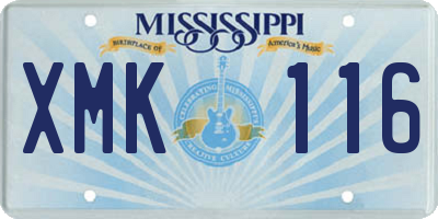 MS license plate XMK116