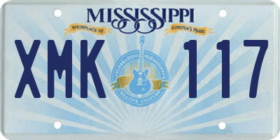 MS license plate XMK117