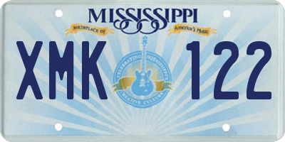 MS license plate XMK122