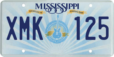 MS license plate XMK125