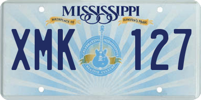 MS license plate XMK127