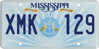 MS license plate XMK129