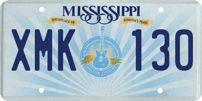MS license plate XMK130