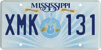 MS license plate XMK131