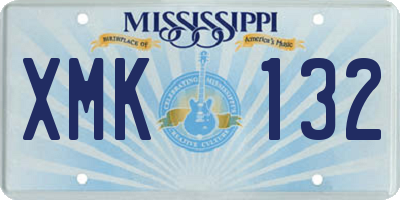 MS license plate XMK132