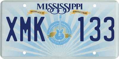 MS license plate XMK133