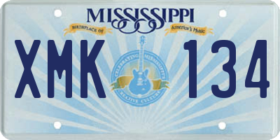 MS license plate XMK134