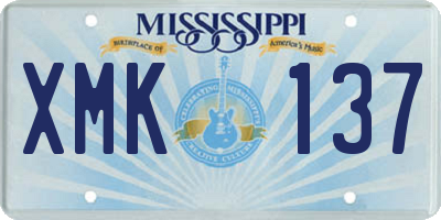 MS license plate XMK137