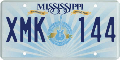 MS license plate XMK144